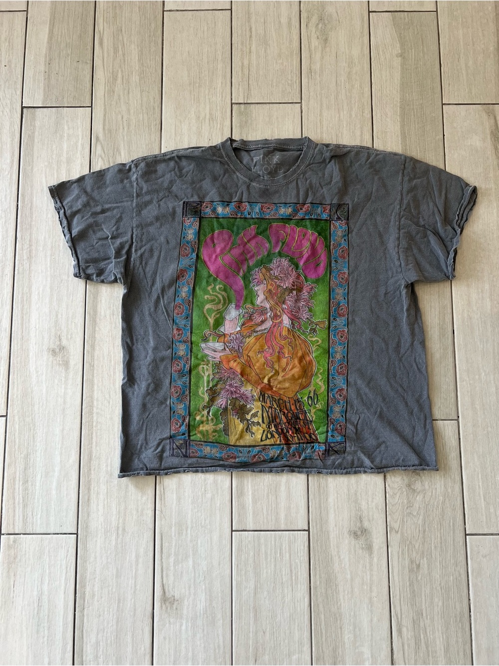 Pink Floyd Mens Black Short Crew Neck Graphic Cotton T-Shirt Size S